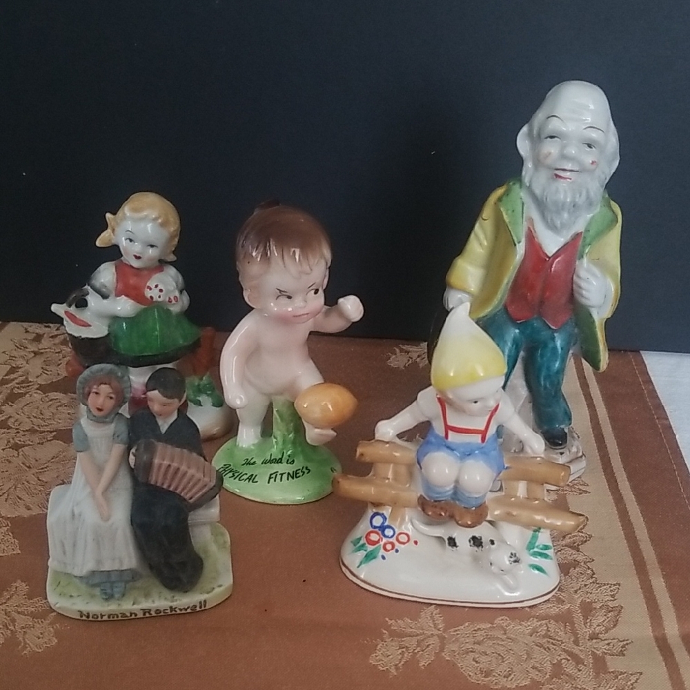 Vintage Ceramic Figurine Collection - Multicolor